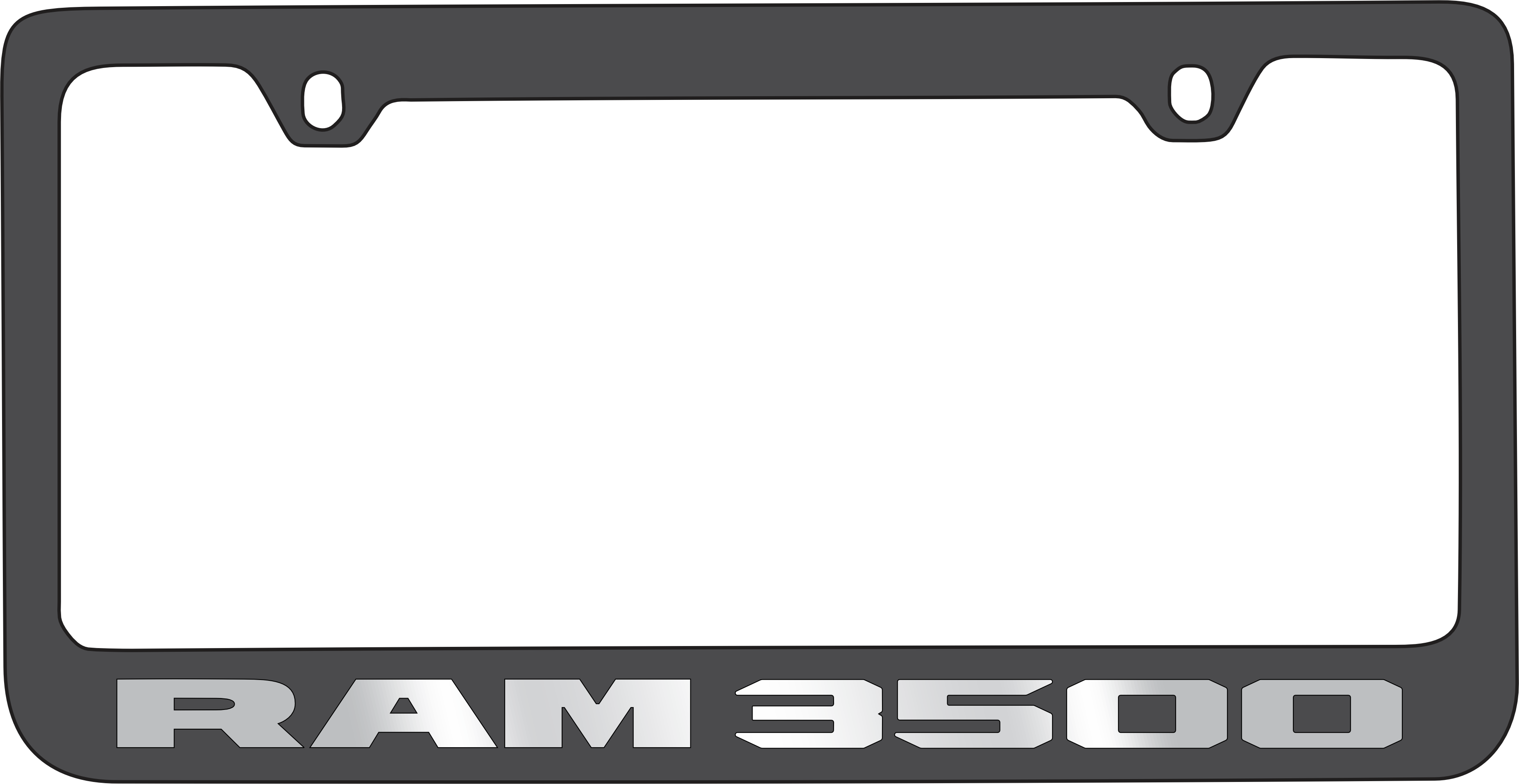 Ram 3500 Black License Plate Frame