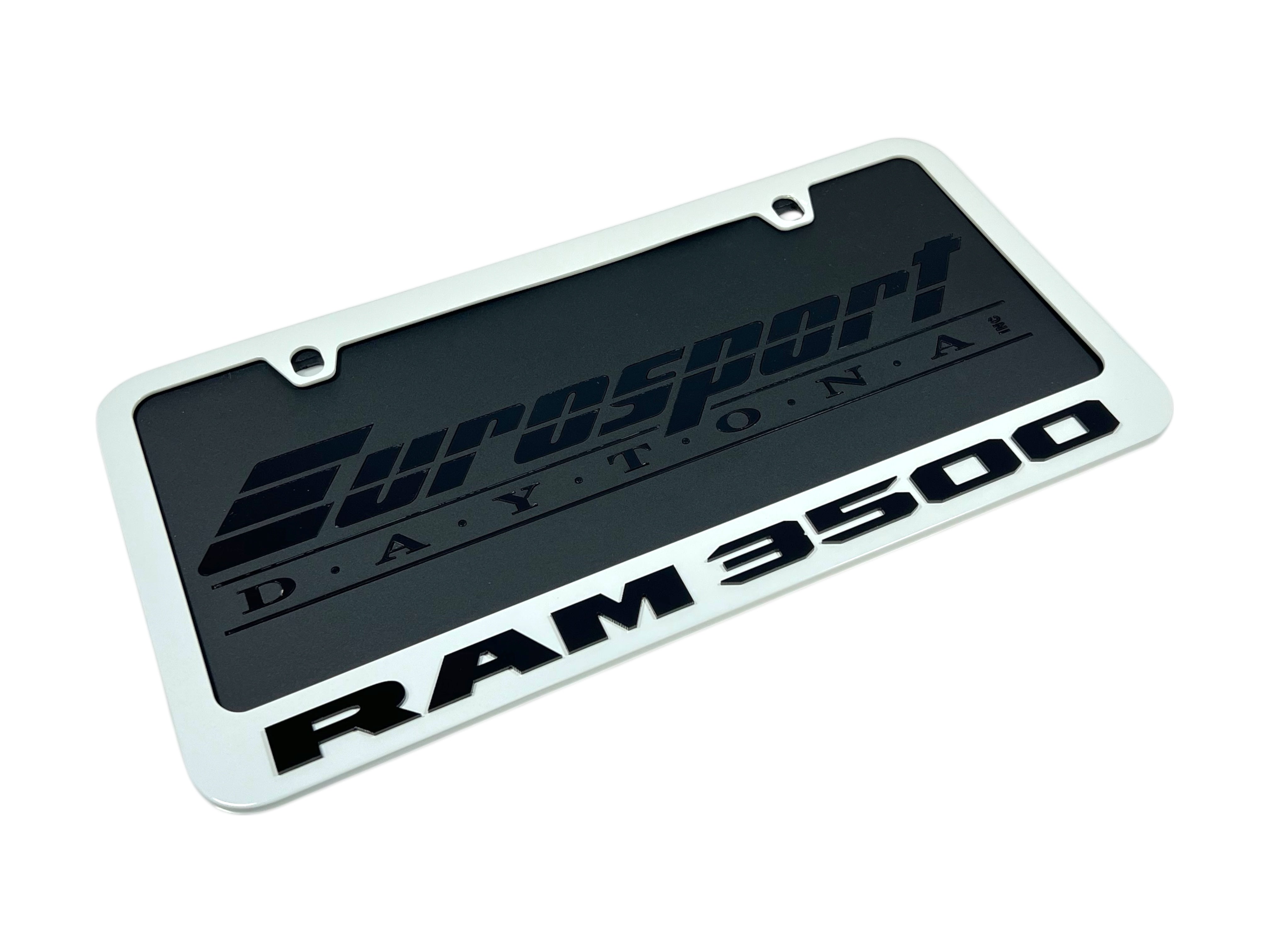 Ram 3500 White License Plate Frame