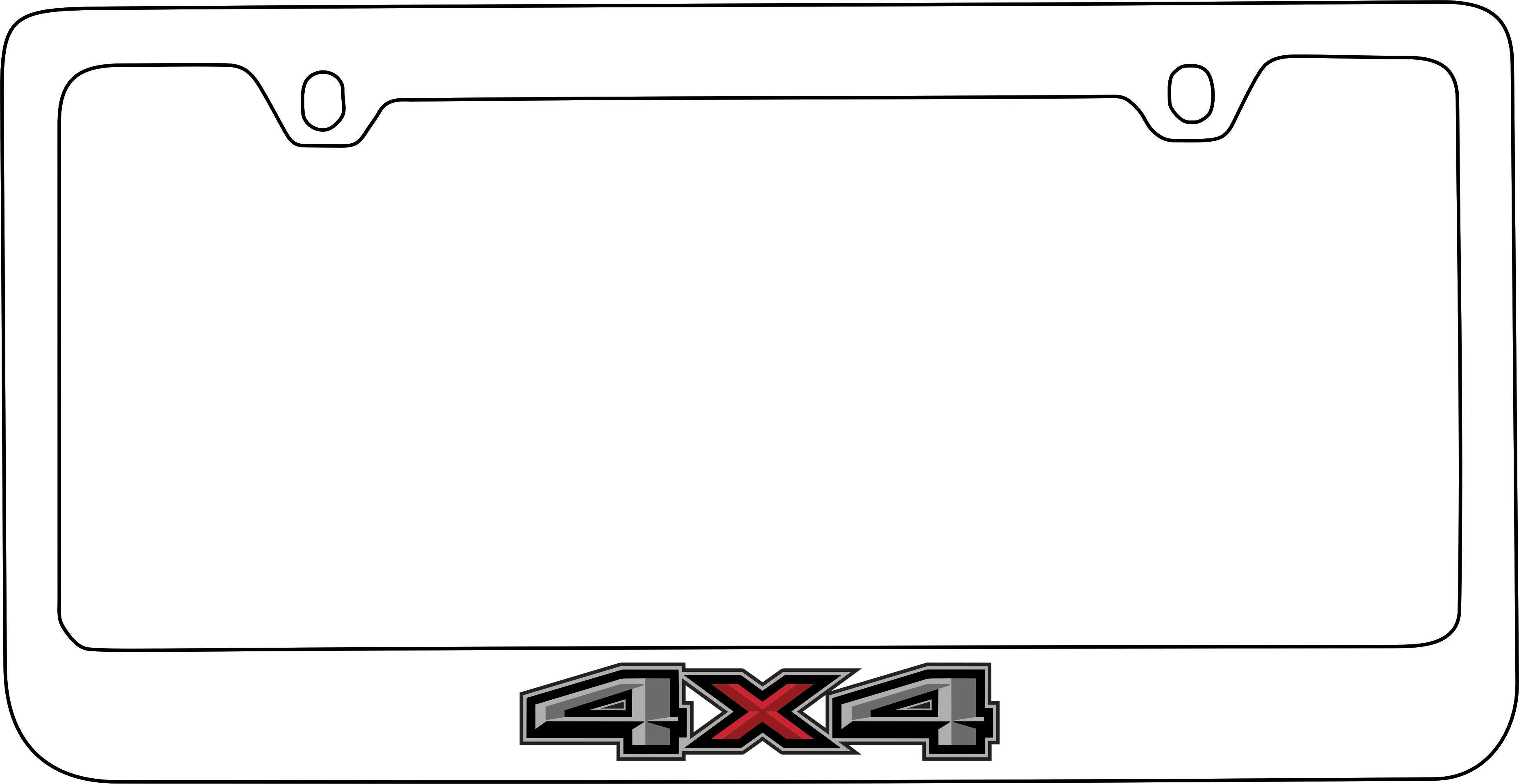 Ford 4X4 White License Plate Frame