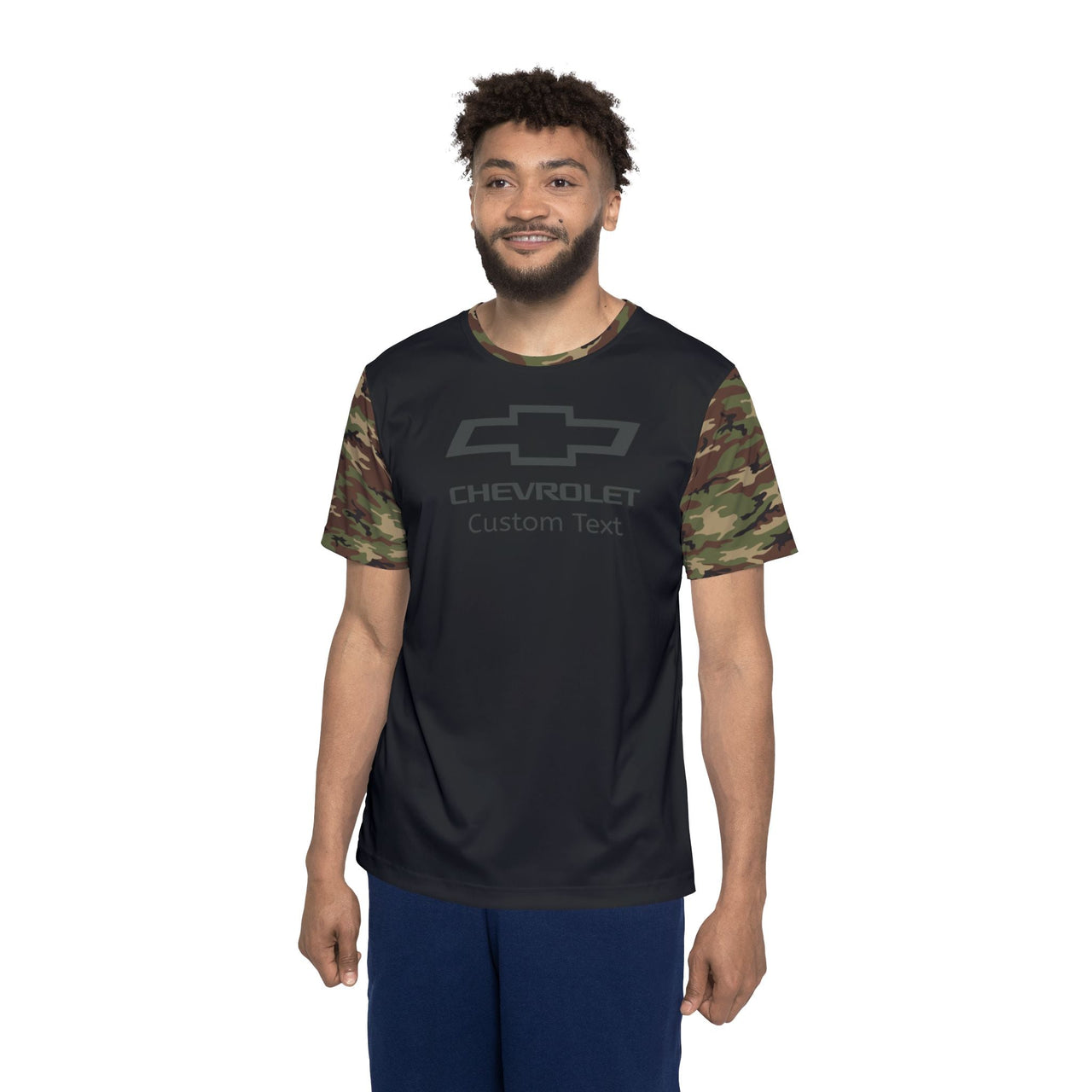Personalized Chevy Bowtie Camo Men's Sports Jersey Tee, Classic Fit T-Shirt