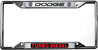 Dodge Turbo Diesel Chrome License Plate