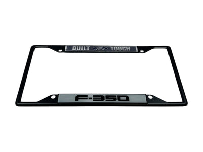 Built Ford Tough F-350 Black License Plate Frame