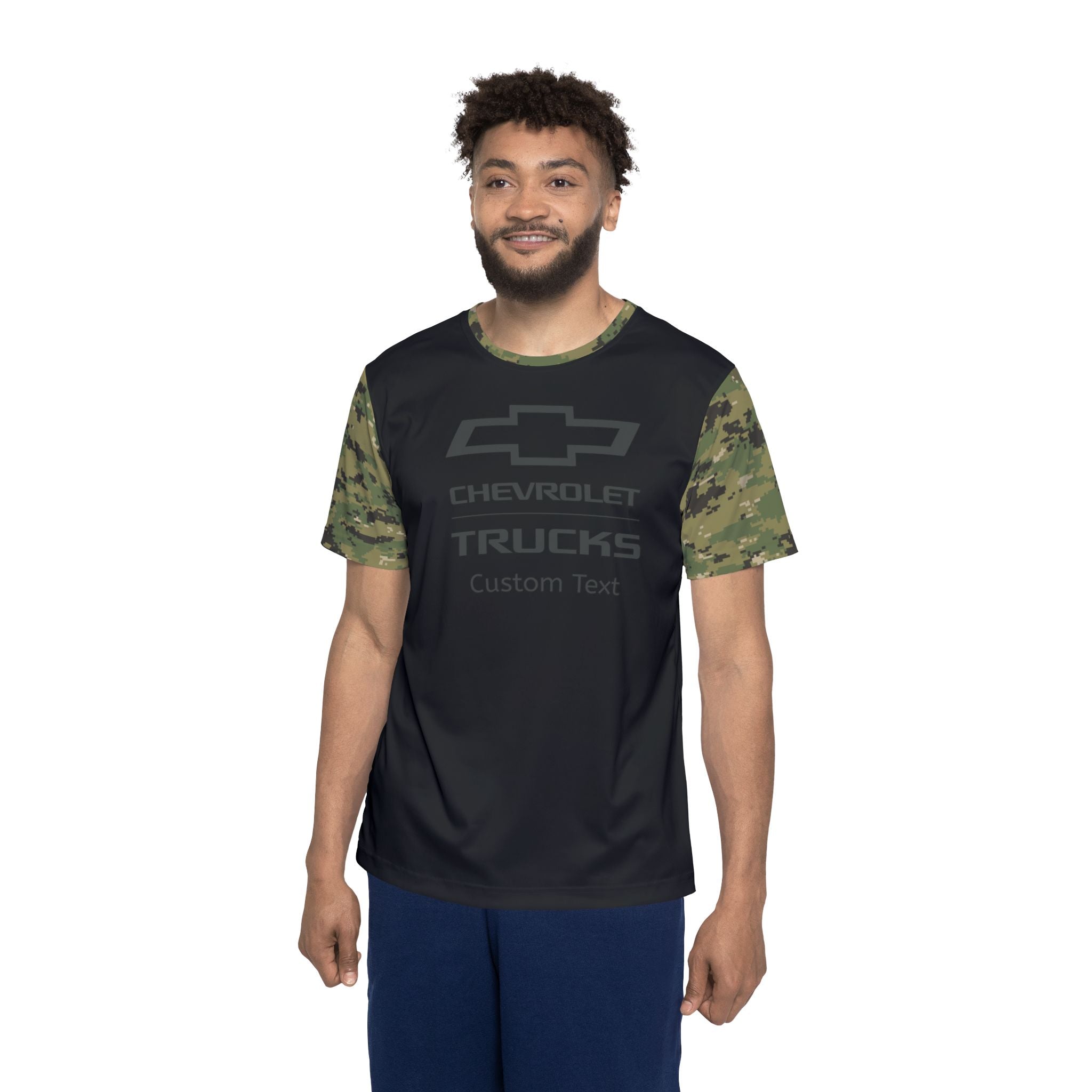 Personalized Chevy Trucks Bowtie Digital Camo Men's Sports Jersey Tee