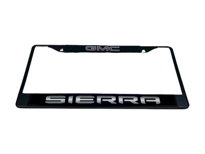 Blacked Out GMC Sierra Black License Plate Frame