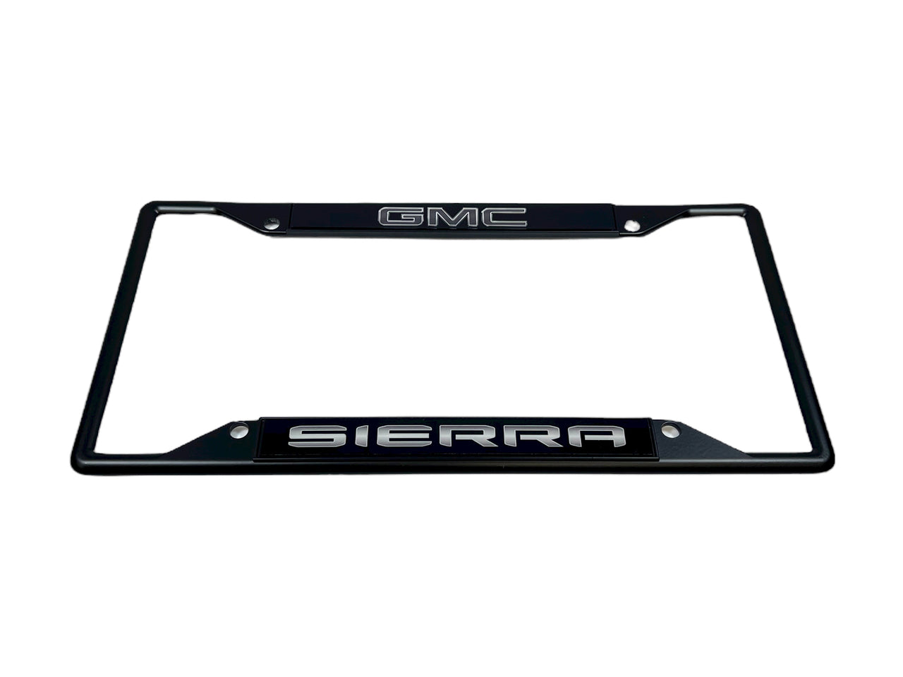 Blacked Out GMC Sierra Black License Plate Frame