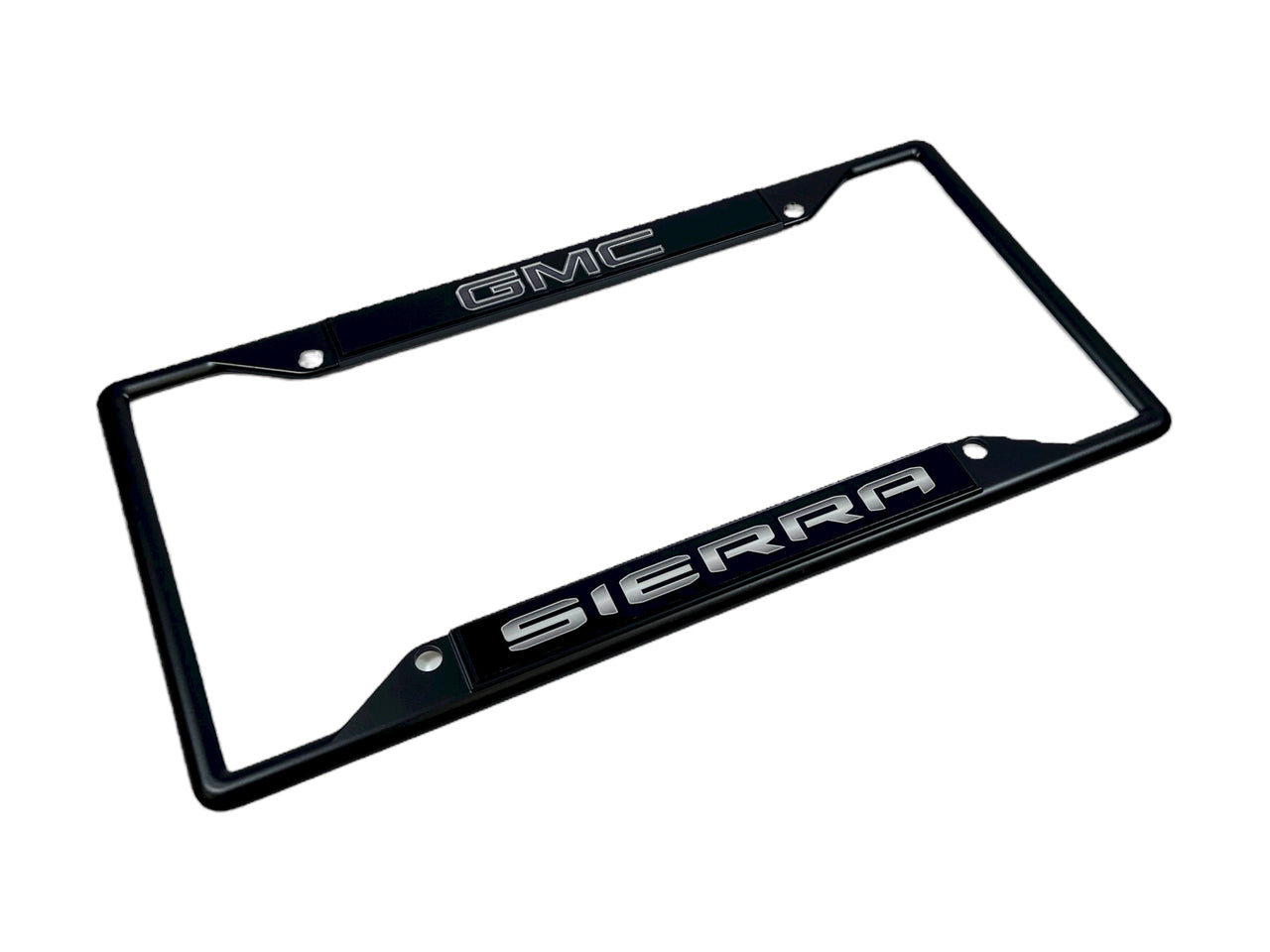 Blacked Out GMC Sierra Black License Plate Frame