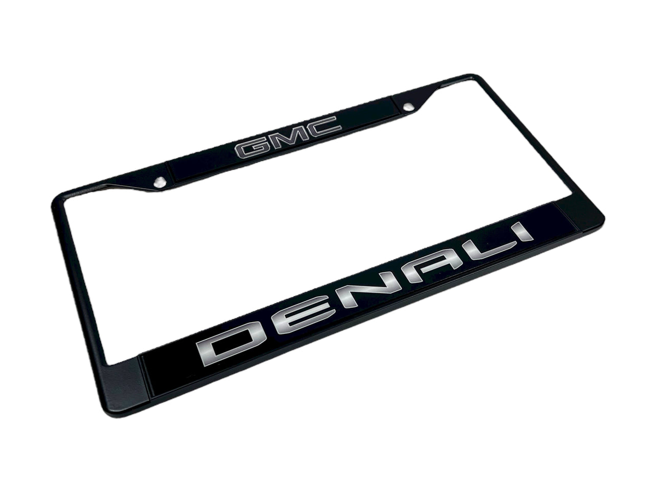 Blacked Out GMC Denali Black License Plate Frame