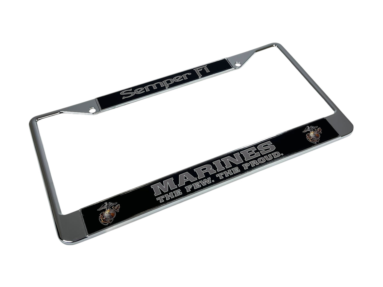 USMC Semper Fi Marines The Few The Proud Chrome License Plate Frame