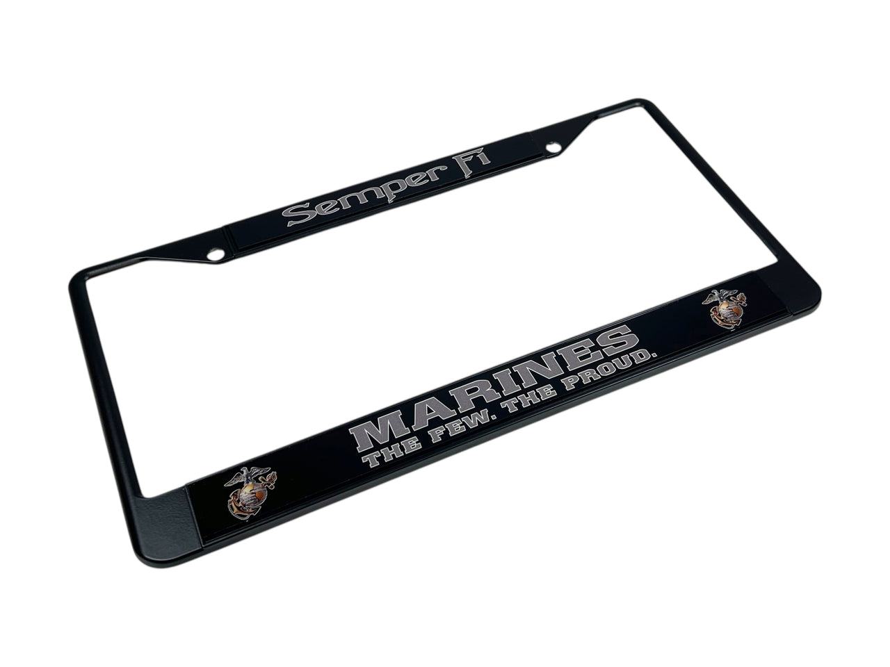USMC Semper Fi Marines The Few The Proud Black License Plate Frame