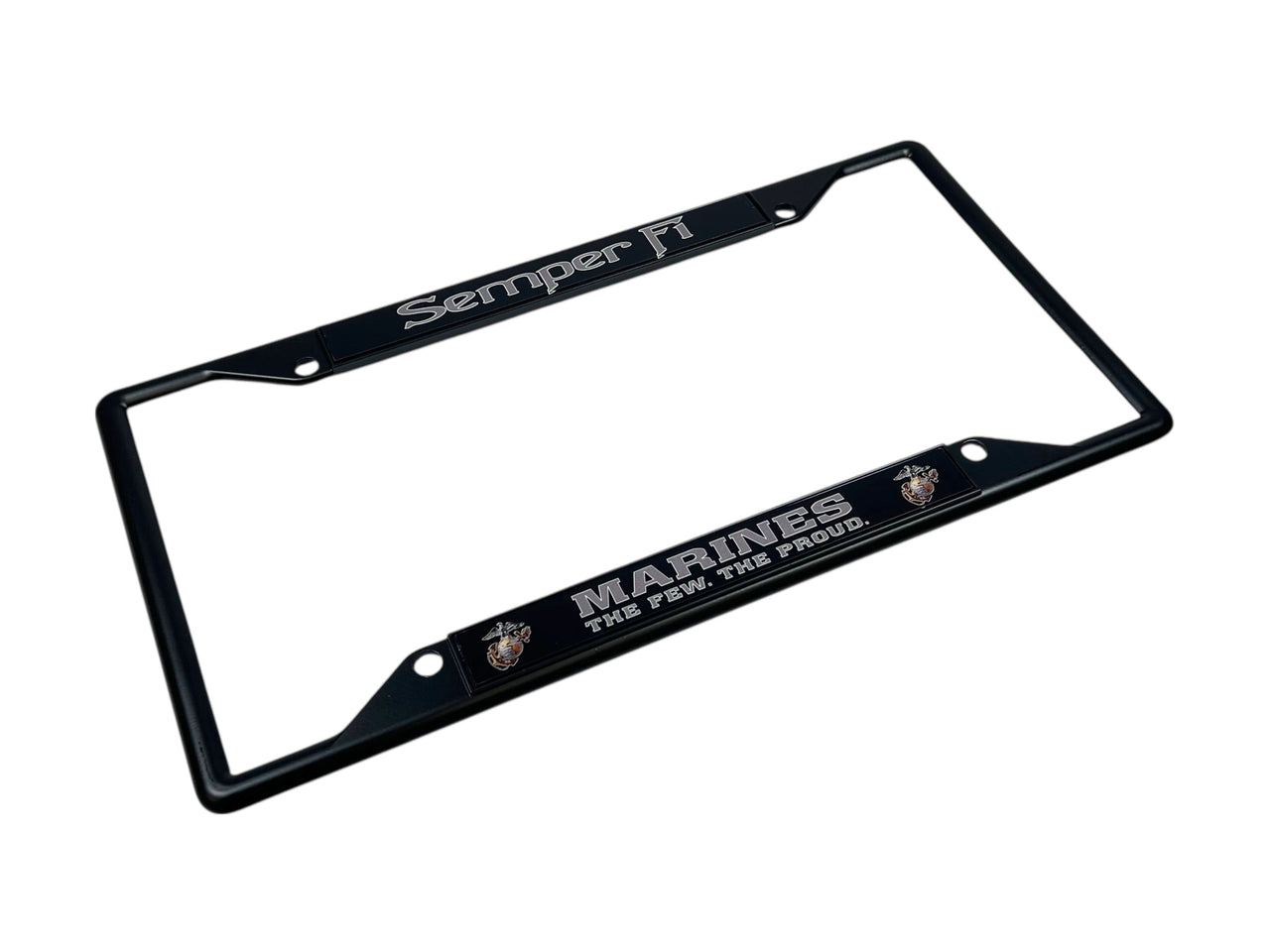USMC Semper Fi Marines The Few The Proud Black License Plate Frame
