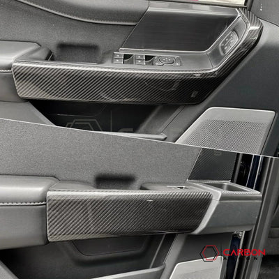 Real Carbon Fiber Door Panel Trim Covers for 2021+ Ford F-150