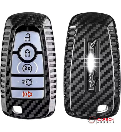 Real Carbon Fiber Key Fob Cover for 2017-2024 Ford F-150 Raptor & 2021-2024 Bronco