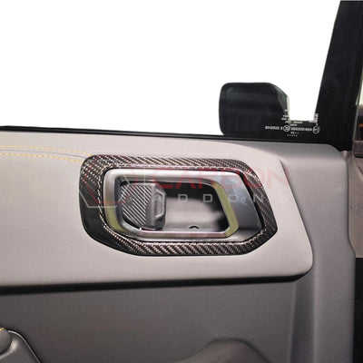 Real Carbon Fiber Interior Door Handle Trim Covers For 2021+ Ford Bronco