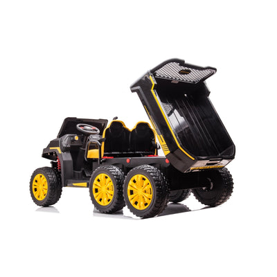 24v-6-wheeler-freddo-tractor-trailer-2-seater-ride-on-with-dump-cart-and-parental-remote