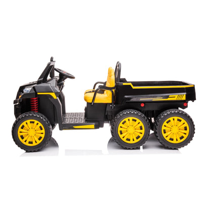 24v-6-wheeler-freddo-tractor-trailer-2-seater-ride-on-with-dump-cart-and-parental-remote