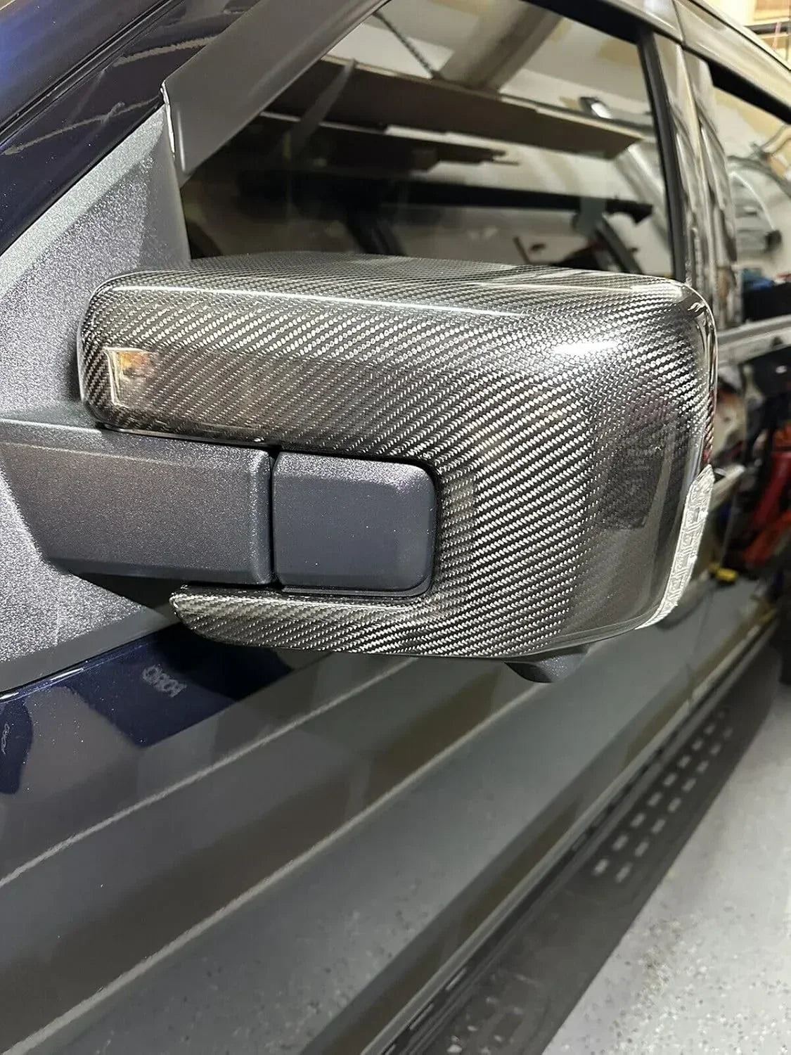 Direct Replacement Carbon Fiber Side View Mirror Caps for 2021+ Ford F-150