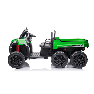 24v-6-wheeler-freddo-tractor-trailer-2-seater-ride-on-with-dump-cart-and-parental-remote