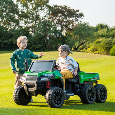 24v-6-wheeler-freddo-tractor-trailer-2-seater-ride-on-with-dump-cart-and-parental-remote