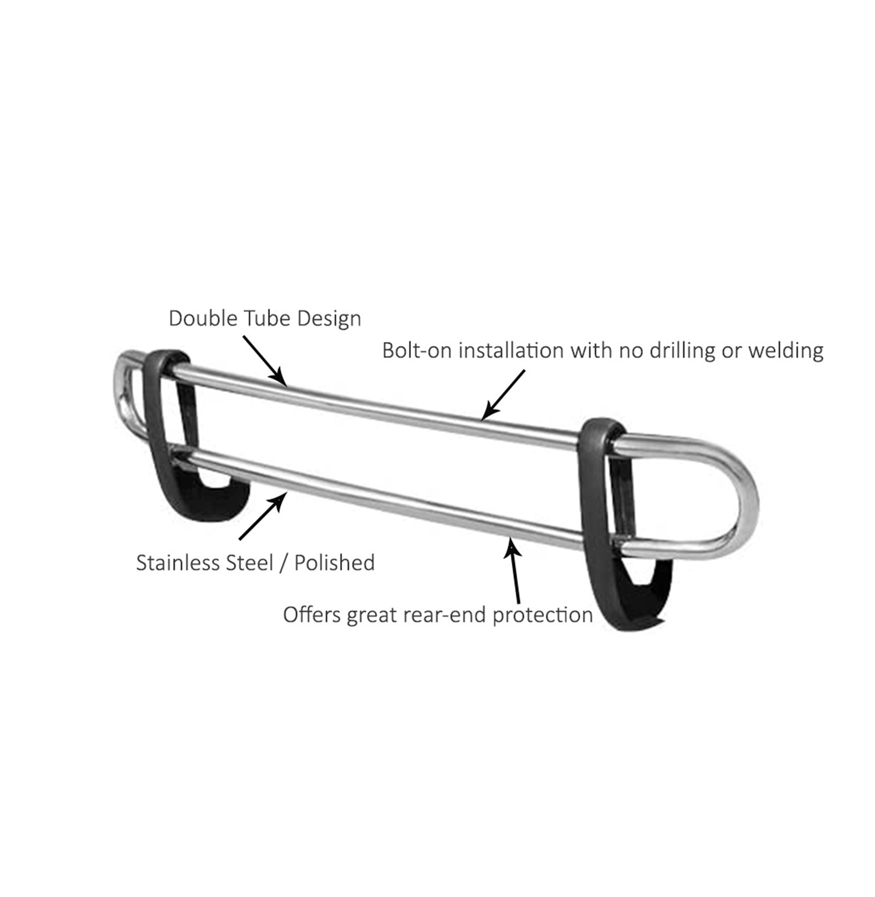 2011-2019 Ford Explorer Rear Bumper Guard Double Tube | Black Horse Off Road - Image 3