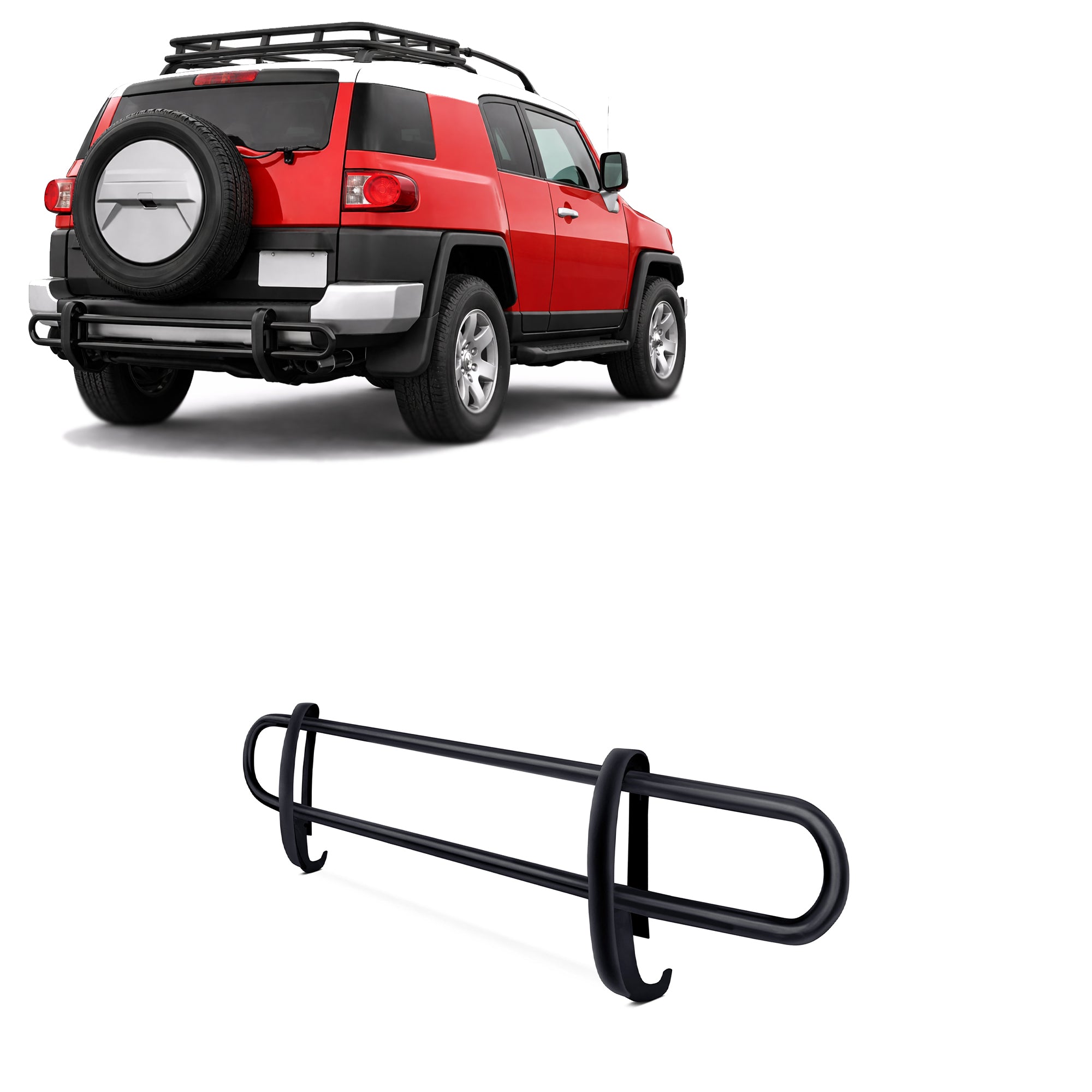 2007-2014 Toyota Fj Cruiser Rear Bumper Guard Double Tube | Black Horse Off Road - Image 1