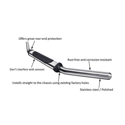 2014-2023 Jeep Cherokee Rear Bumper Guard Single Tube With Pad | Black Horse Off Road - Image 3