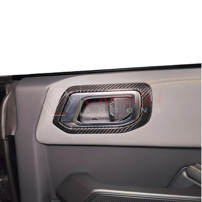 Real Carbon Fiber Interior Door Handle Trim Covers For 2021+ Ford Bronco