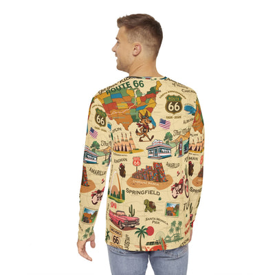 Legends of Route 66 100th Anniversary Retro Travel Long Sleeve Tee