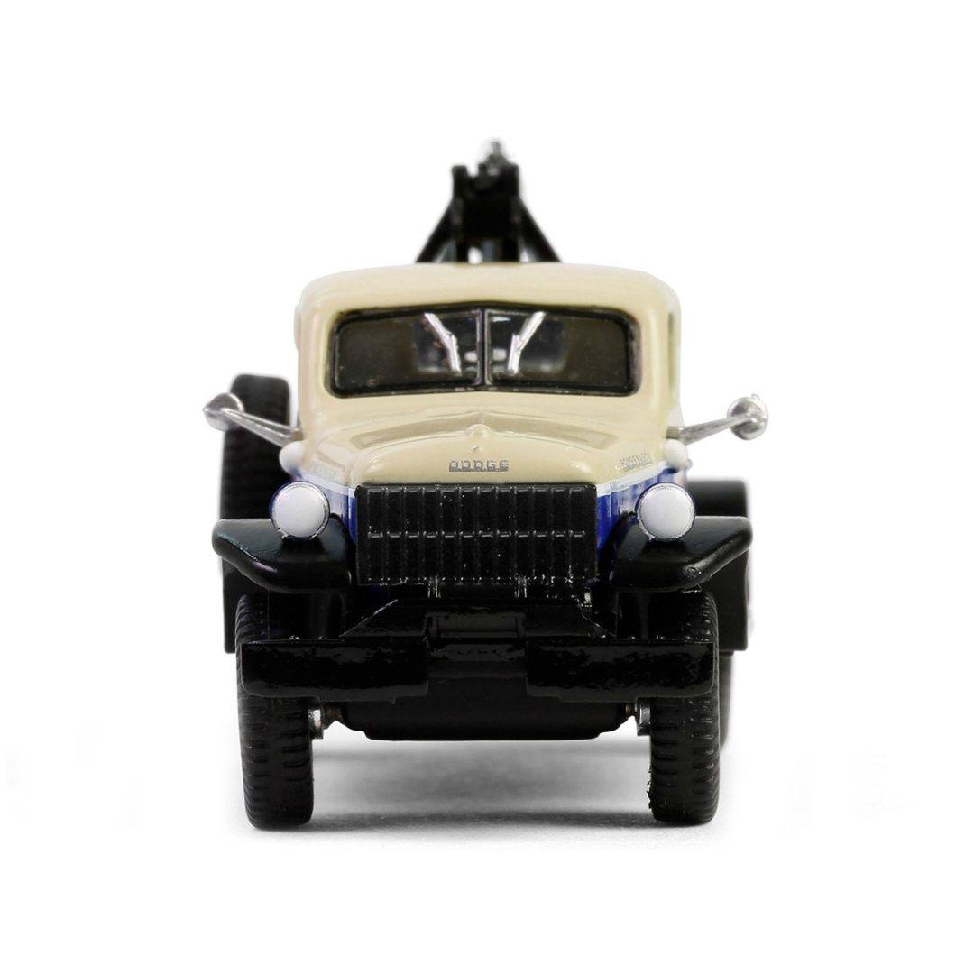1948 Dodge Power Wagon Wrecker Tow Truck Beige and Blue "Chevron Special Edition" Series 1 1/64 Diecast Model Car