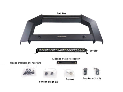 2019-2024 Dodge Ram 1500 Armour Bull Bar Includes 1 20in LED Light Bar | Black Horse Off Road - Image 3