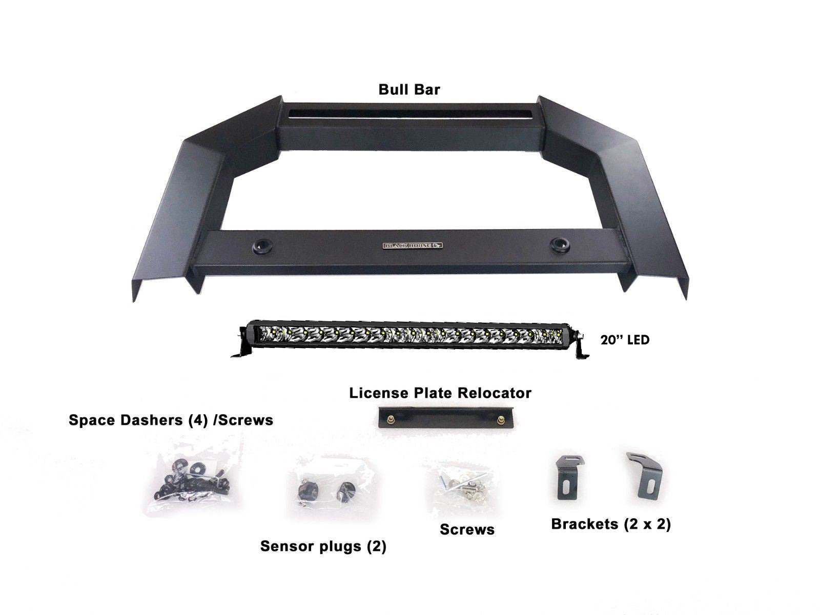 2025-2026 Dodge Ram 1500 Armour Bull Bar Includes 1 20in LED Light Bar | Black Horse Off Road - Image 3
