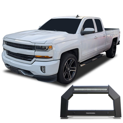 2019-2026 Sierra 1500 Armour Bull Bar Includes 1 20in LED Light Bar | Black Horse Off Road - Image 1