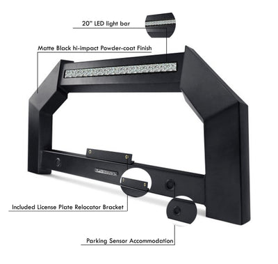 2006-2018 Toyota Rav4 Armour Bull Bar Includes 1 20in LED Light Bar | Black Horse Off Road - Image 4