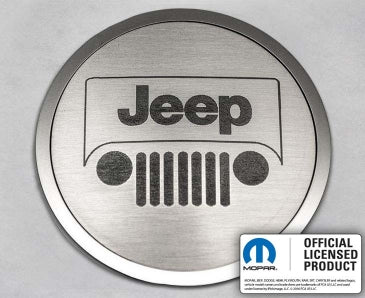 2007-2018 Jeep Wrangler JK/2018+ JL/2018-2023 - A/C Duct Trim Plates, Etched Jeep Logo 4Pc | Stainless Steel-ACC-141001