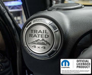 2007-2018 Jeep Wrangler JK/2018+ JL/218-2023 - A/C Duct Trim Plates, Etched Trail Rated 4Pc | Stainless Steel-ACC-141006