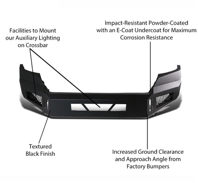 2015-2020 Chevrolet Colorado Armour Heavy Duty Front Bumper Armour I Front Bumper No lights included | Black Horse Off Road - Image 6