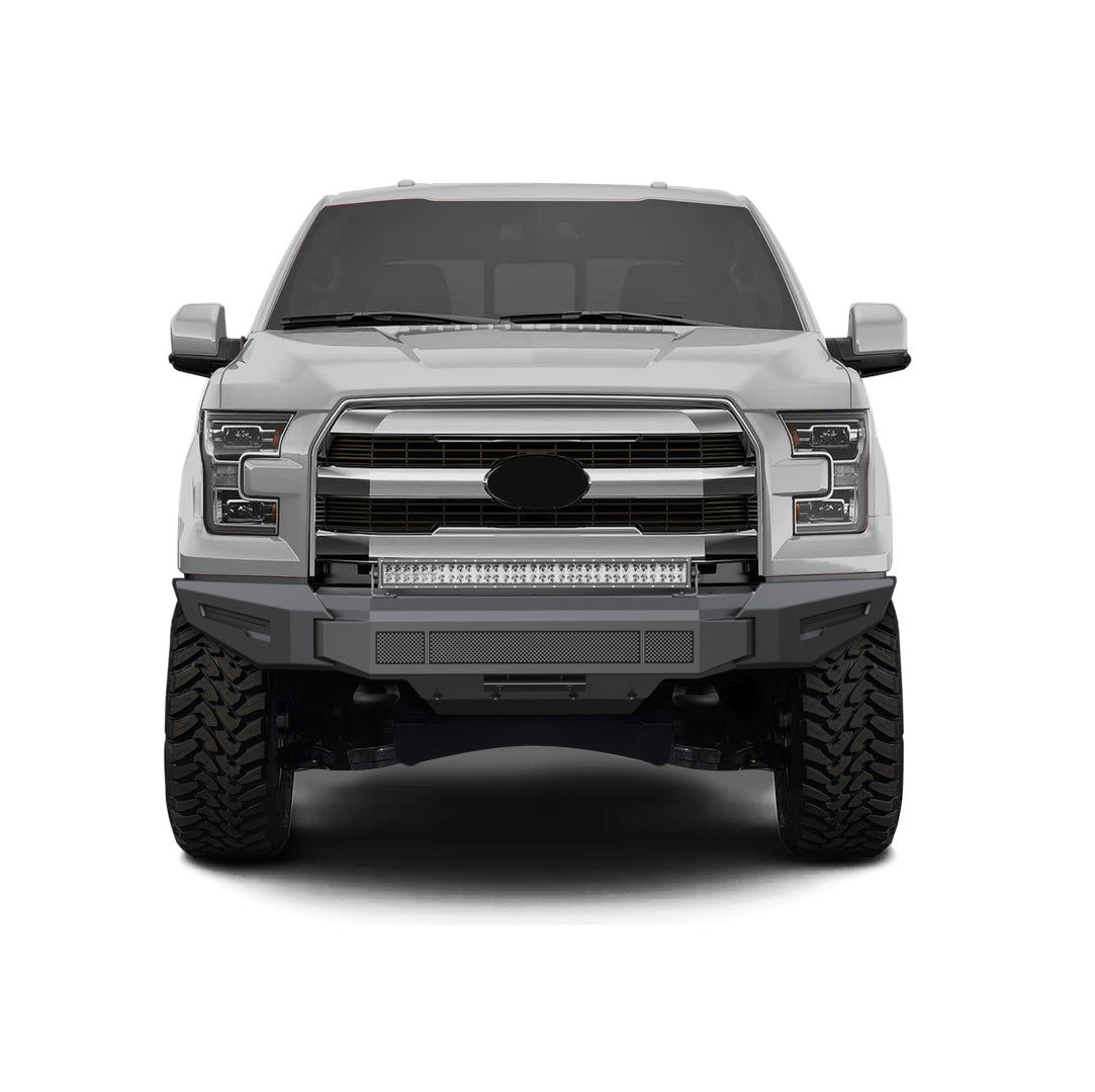 2015-2017 Ford F-150 Armour Ii Heavy Duty Modular Front Bumper Kit Modular Full Set (Bumper, Bull Nose, & Skid Plate) & Includes 1 30in Double Row LED Light Bar | Black Horse Off Road - Image 10