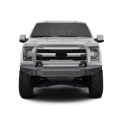 2015-2017 Ford F-150 Armour Ii Heavy Duty Modular Front Bumper Kit Modular Full Set (Bumper, Bull Nose, & Skid Plate) & Includes 1 30in Double Row LED Light Bar | Black Horse Off Road - Image 10