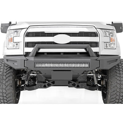 2015-2017 Ford F-150 Armour Ii Heavy Duty Modular Front Bumper Kit Modular Full Set (Bumper, Bull Nose, & Skid Plate) & Includes 1 30in Double Row LED Light Bar | Black Horse Off Road - Image 8