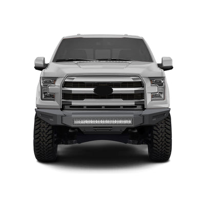 2015-2017 Ford F-150 Armour Ii Heavy Duty Modular Front Bumper Kit Modular Full Set (Bumper, Bull Nose, & Skid Plate) & Includes 1 30in Double Row LED Light Bar | Black Horse Off Road - Image 9