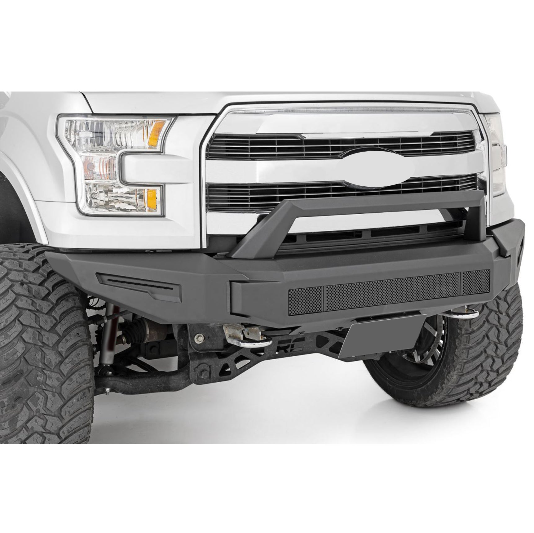 2015-2017 Ford F-150 Armour Ii Heavy Duty Modular Front Bumper Modular Full Set (Bumper, Bull Nose, & Skid Plate) | Black Horse Off Road - Image 7