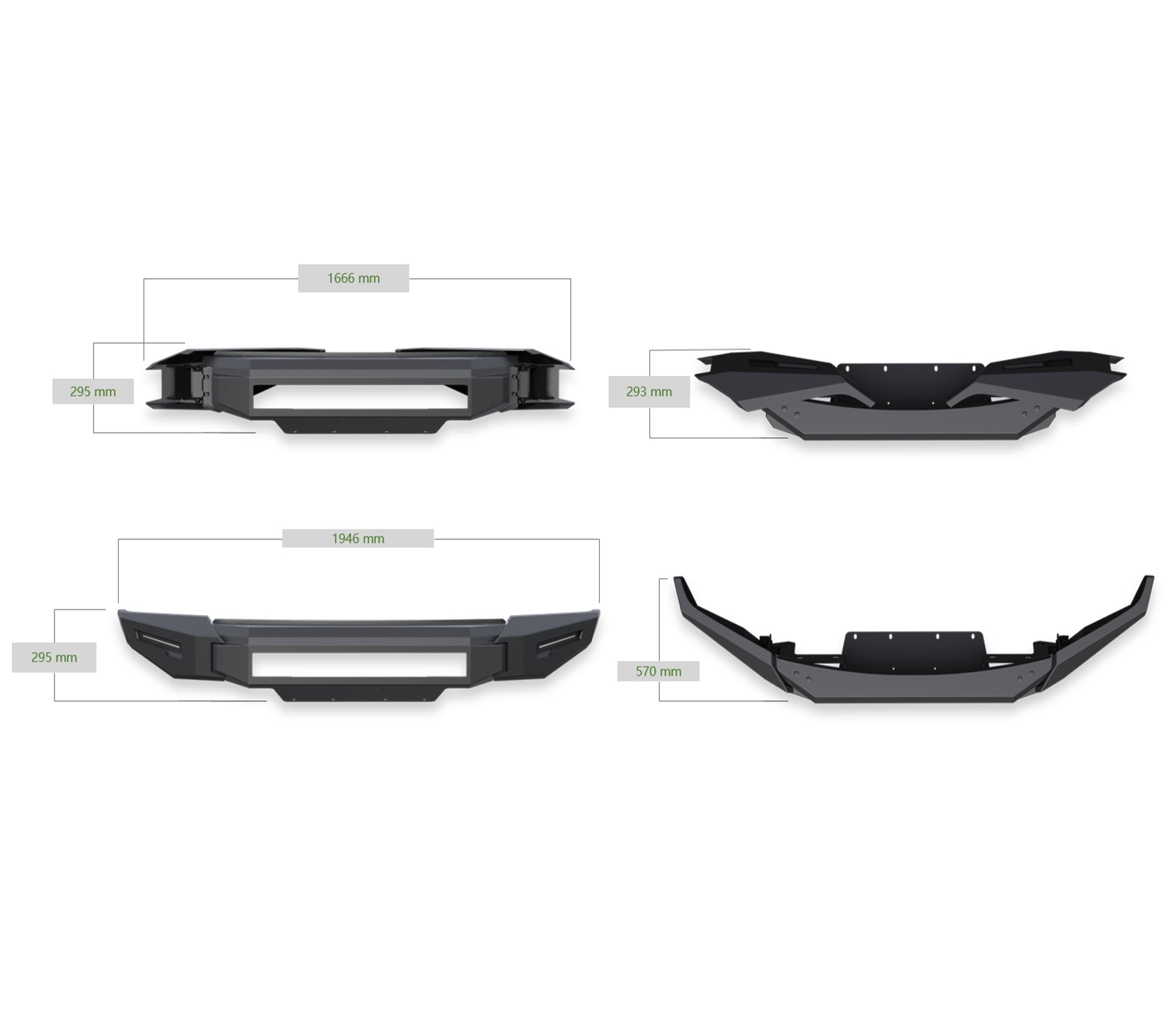 2018-2020 Ford F-150 Armour Ii Heavy Duty Modular Front Bumper-Bumper Only Modular Bumper only | Black Horse Off Road - Image 8