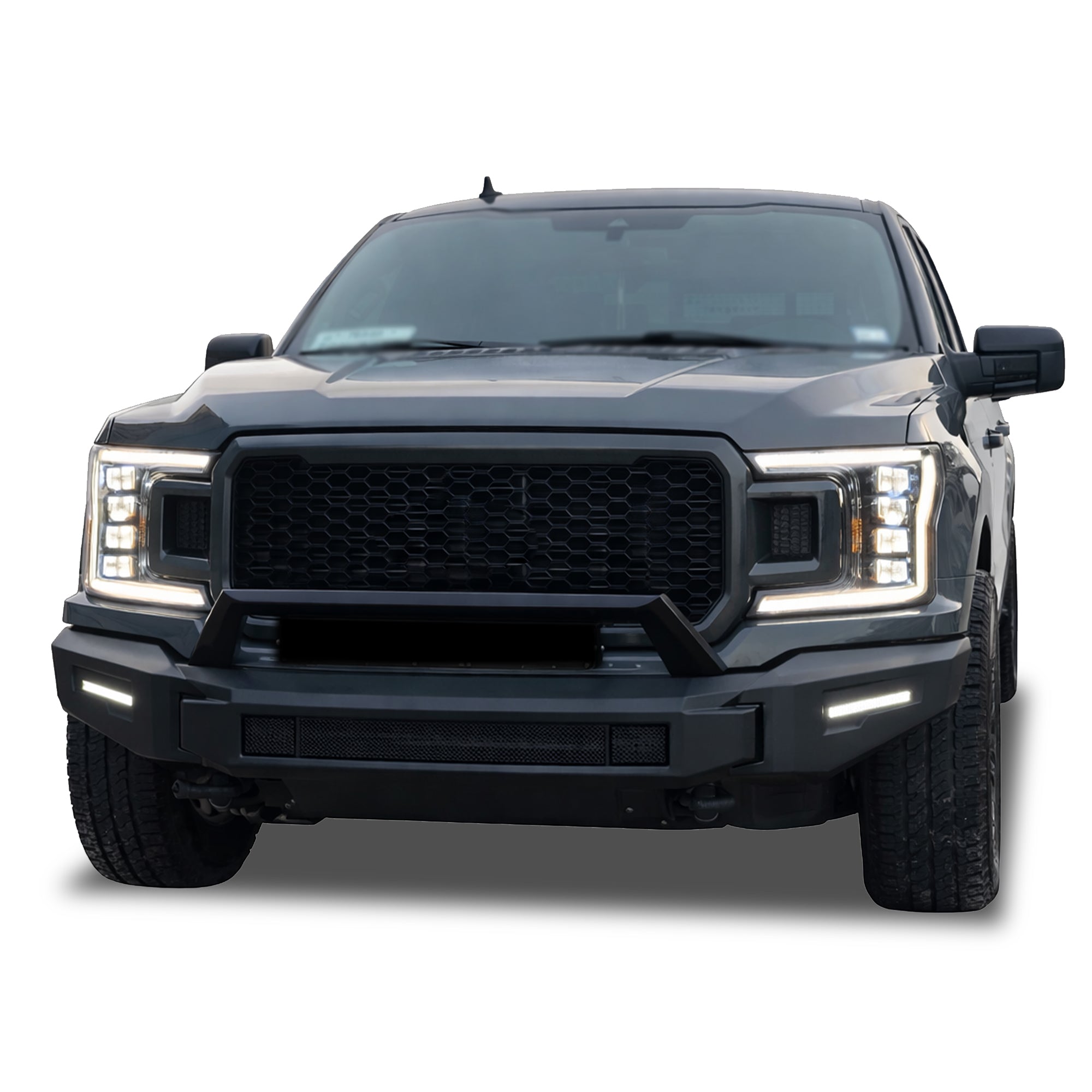 2018-2020 Ford F-150 Armour Ii Heavy Duty Modular Front Bumper Modular Full Set (Bumper, Bull Nose, & Skid Plate) | Black Horse Off Road - Image 2