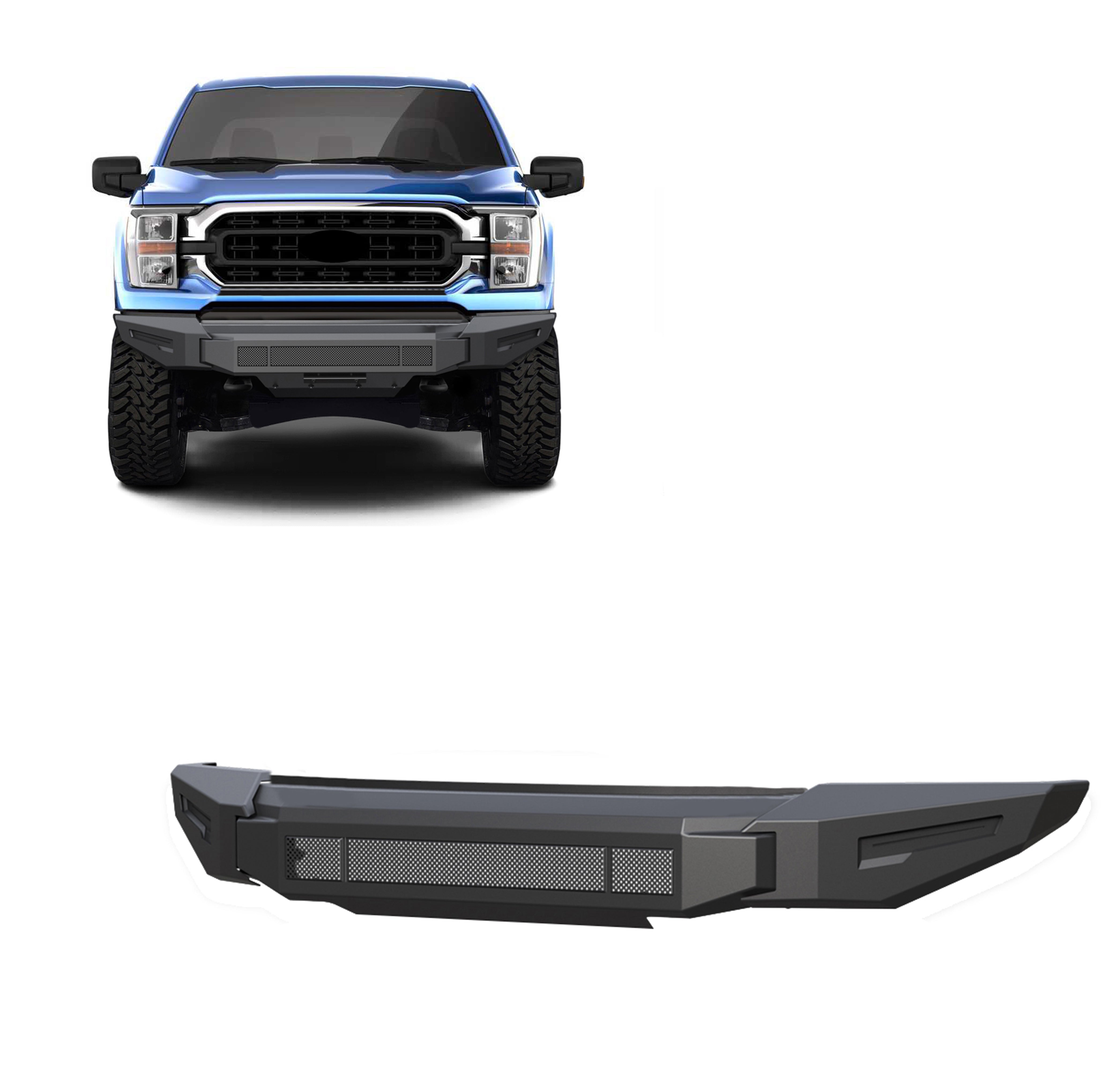 2021-2023 Ford F-150 Armour Ii Heavy Duty Modular Front Bumper-Bumper Only Modular Bumper only | Black Horse Off Road - Image 1