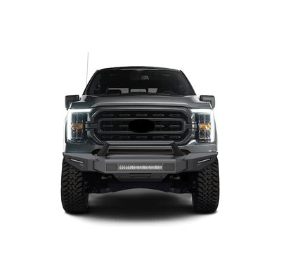2021-2023 Ford F-150 Armour Ii Heavy Duty Modular Front Bumper Kit Modular Full Set (Bumper, Bull Nose, & Skid Plate) & Includes 1 20in Double Row LED Light Bar | Black Horse Off Road - Image 9
