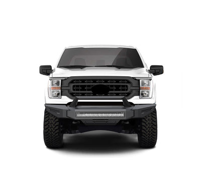 2021-2023 Ford F-150 Armour Ii Heavy Duty Modular Front Bumper Kit Modular Full Set (Bumper, Bull Nose, & Skid Plate) & Includes 1 30in Double Row LED Light Bar | Black Horse Off Road - Image 5