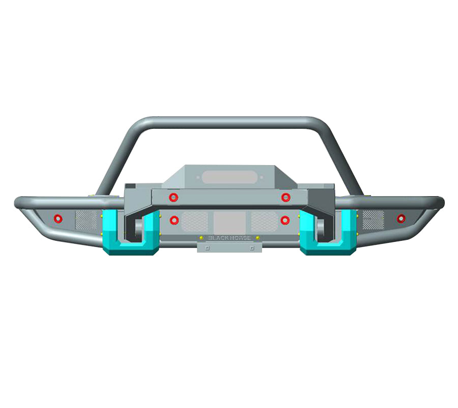 2021-2026 Ford Bronco Armour Tubular Heavy Duty Front Bumper | Black Horse Off Road - Image 8