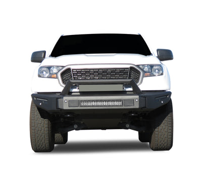 2019-2023 Ford Ranger Armour Ii Heavy Duty Modular Front Bumper Kit Modular Full Set (Bumper, Bull Nose, & Skid Plate)& Includes 1 20in Double Row LED Light Bar | Black Horse Off Road - Image 5