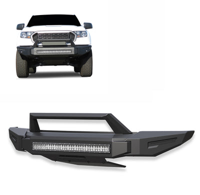 2019-2023 Ford Ranger Armour Ii Heavy Duty Modular Front Bumper Kit Modular Full Set (Bumper, Bull Nose, & Skid Plate)& Includes 1 30in LED Light Bar | Black Horse Off Road - Image 1