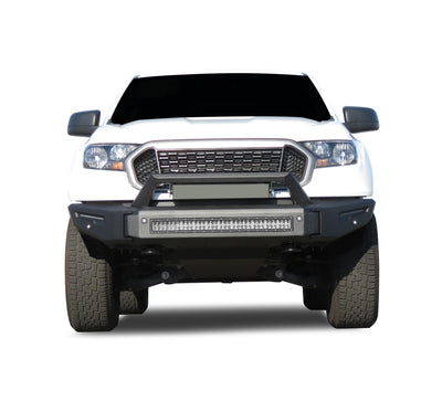 2019-2023 Ford Ranger Armour Ii Heavy Duty Modular Front Bumper Kit Modular Full Set (Bumper, Bull Nose, & Skid Plate)& Includes 1 30in LED Light Bar | Black Horse Off Road - Image 3
