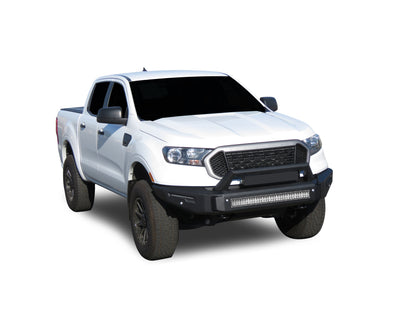 2019-2023 Ford Ranger Armour Ii Heavy Duty Modular Front Bumper Kit Modular Full Set (Bumper, Bull Nose, & Skid Plate)& Includes 1 30in LED Light Bar | Black Horse Off Road - Image 4